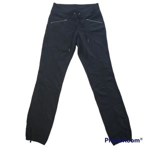 Athleta black joggers hiking pants sz XS pull on cinched ankles zippered pocket